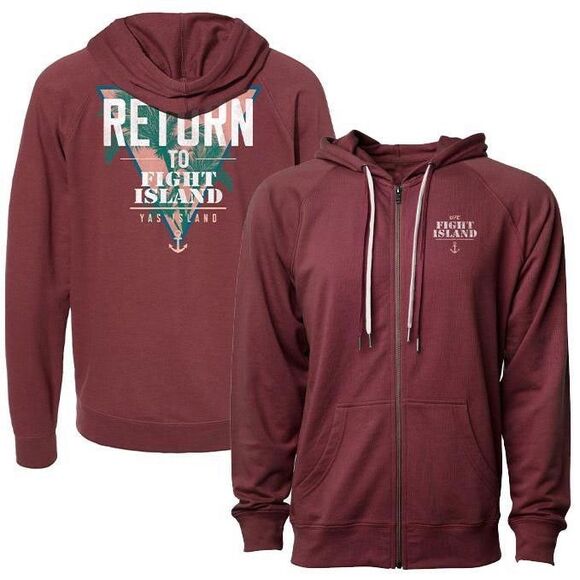 UFC Small Fight Island Zip Hoodie Sweatshirt Port/Purple/Plum Yaz Island NWT - Picture 1 of 7